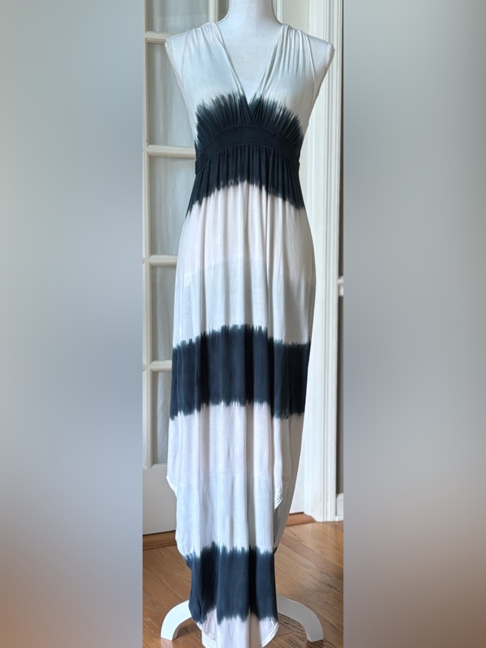 Gypsy 05 Tie Dye Maxi Dress Boho Bamboo Blend Deep V Back Size M Imperfect